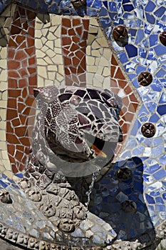 Dragon's head fountain Parc Guell, Barcelona