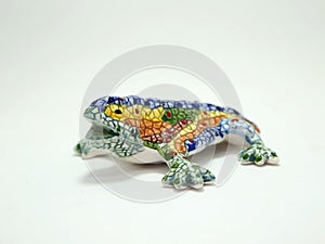 Dragon or salamander. Souvenir simulating the sculpture made by the architect Gaudi in the Park Guell of Barcelona, â€‹â€‹Spai