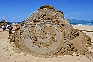 Dragon sand sculpture