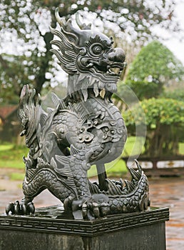 Dragon sculpture in Imperial City in Hue, Vietnam