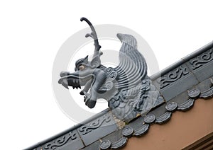 Dragon sculpture on roof