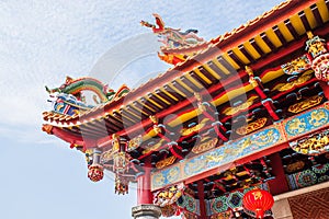 Dragon shaped eaves in traditional Chinese architecture