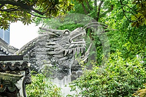 the dragon sharp roof of Yu Garden.