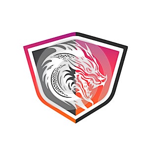 Dragon Shield Rainbow Logo Design