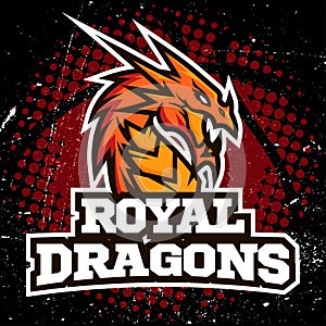 Dragon sport logo basketball design photo