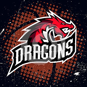 Dragon sport logo basketball design photo