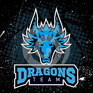 Dragon sport logo basketball designn photo