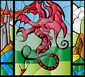 Dragon stained glass