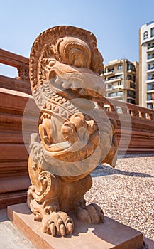 Dragon statue, at Baron Empain Palace, a hindu inspired mansion, Heliopolis district, Cairo, Egypt