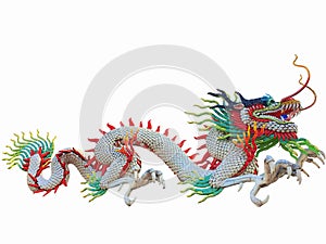 Dragon statue. Chinese New Year Dragon Decoration on white background.
