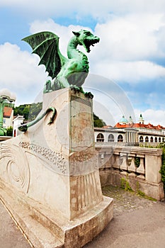 Dragon statue in Ljubljana photo