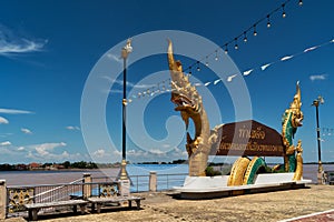 Dragon Statue At Nong Khai In Thailand
