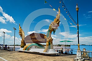 Dragon Statue At Nong Khai In Thailand