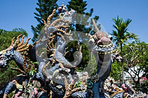 Dragon statue at temlle in Hoi An, Vietnam.