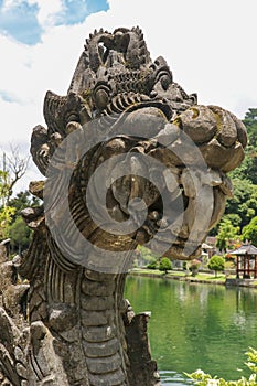 Dragon statue in Water Palace of Tirta Gangga East Bali, Indones