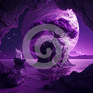 Dragon surreal purple