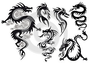 Dragon tattoo, vector