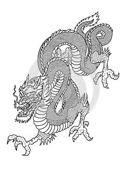Dragon tattoo vector for sticker.