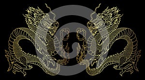 Dragon tattoo vector for sticker.