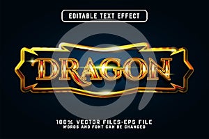 dragon text effect for medieval game premium vectors