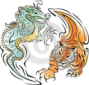 Tiger and Dragon Battle