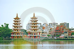 Dragon Tiger Tower at Lotus Pond.