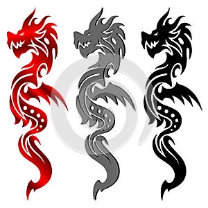 Dragon, tribal tattoo