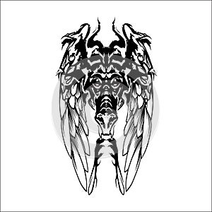 Dragon, vector Tatoo logo head