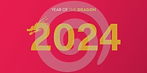Creative 2024 happy new year celebration greeting card or banner design template in Chinese New Year or year of dragon concept.
