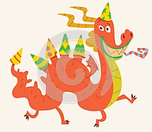 Dragon year. Happy New Year. Cartoon character