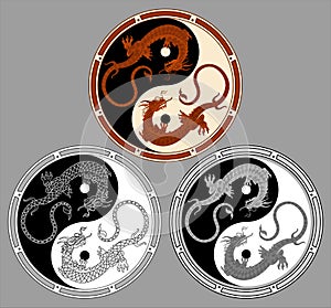 Dragon the yin yang