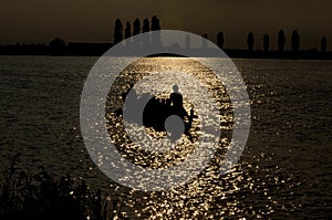 Dragonboat at sunset