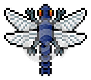 Dragonfly Bug Insect Pixel Art Video Game Icon photo