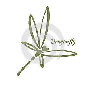 Dragonfly Logo Design Template. Vector Illustration