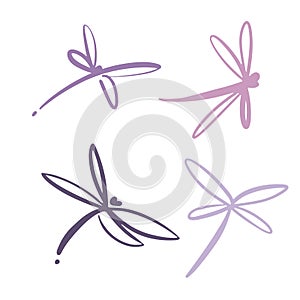 Dragonfly Logo Design Template. Vector Illustration