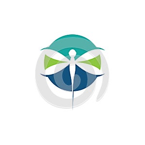 dragonfly logo icon vector template