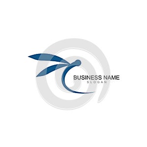 dragonfly logo icon vector template