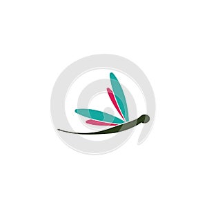 dragonfly logo icon vector template