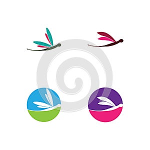 dragonfly logo icon vector template
