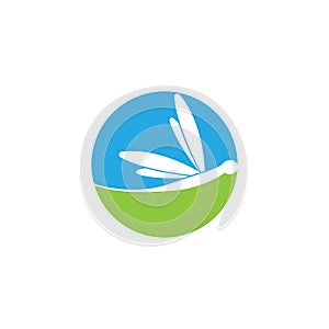 dragonfly logo icon vector template