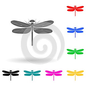 dragonfly multi color style icon. Simple glyph, flat vector of insect icons for ui and ux, website or mobile application