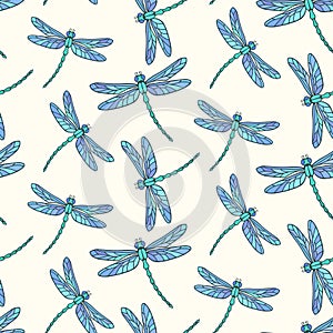 Dragonfly seamless background