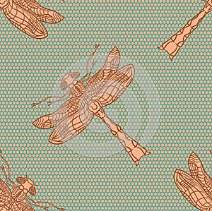 Dragonfly seamless pattern