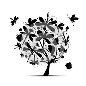 Dragonfly tree, sketch for your design