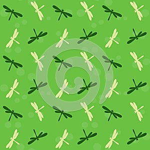 Dragonfly vector art background design for fabric and decor.