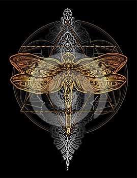 Dragonfly vector tattoo