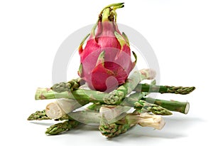 Dragonfruit on Asparagus