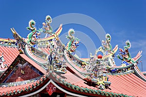 Dragons on Chinese Temple Roof