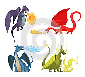 Dragons Fire Cartoon Concept