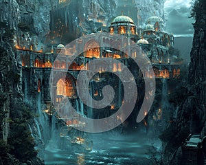 Dragons lair hidden beneath a magical city photo